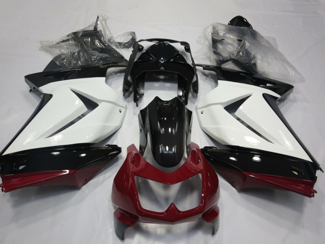 2008-2012 Kawasaki Ninja 250 Motorcycle Fairings - White Red Glossy Black Australia
