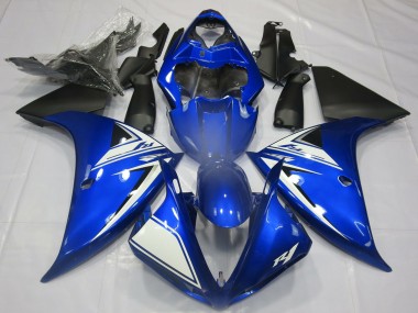 Affordable 2012-2014 Yamaha R1 Motorcycle Fairings - Blue White Matte Black Australia