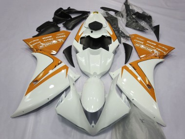 Affordable 2012-2014 Yamaha R1 Motorcycle Fairings - White Orange Australia