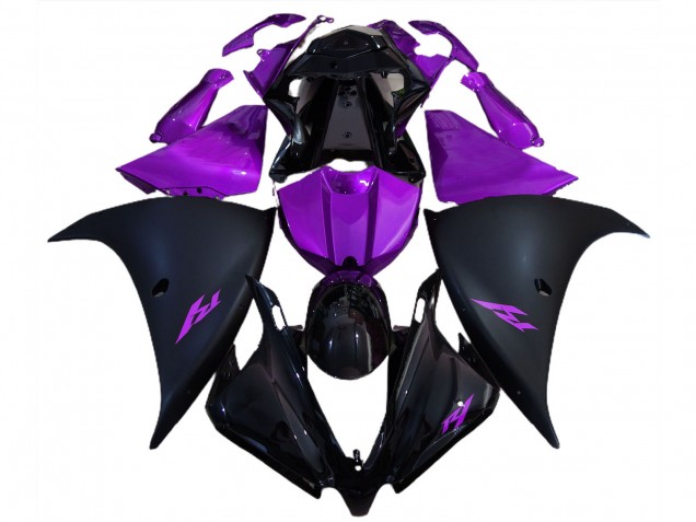 2012-2014 Yamaha R1 Motorcycle Fairings - Glossy Black Matte Black Purple Australia