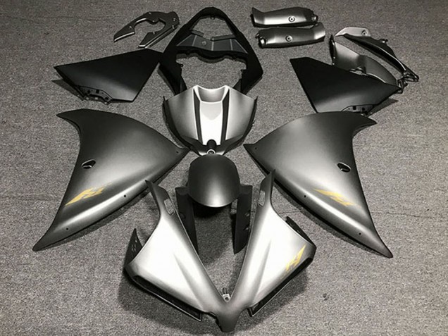2012-2014 Yamaha R1 Motorcycle Fairings - Matte Grey Gold Decals Australia