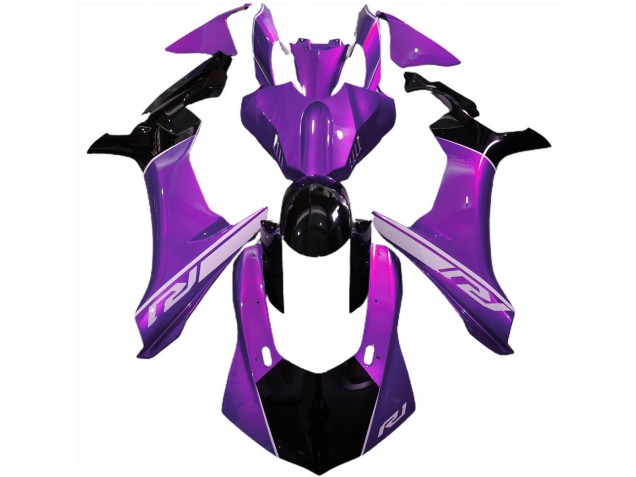 2015-2019 Yamaha R1 Motorcycle Fairings - Purple Glossy Black Silver Australia