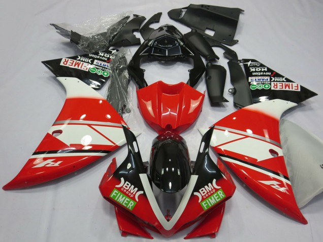 2012-2014 Yamaha R1 Motorcycle Fairings - Red White Black Fimer Australia