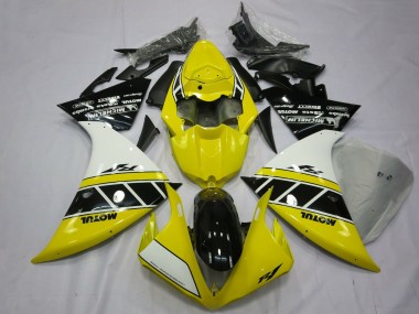 Affordable 2012-2014 Yamaha R1 Motorcycle Fairings - White Yellow Glossy Black Australia