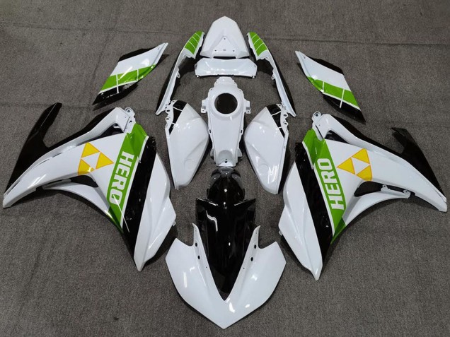 2015-2018 Yamaha R3 Motorcycle Fairings - White Green Glossy Black Australia