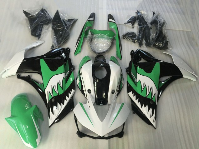 2015-2018 Yamaha R3 Motorcycle Fairing - White Green Black Shark Australia