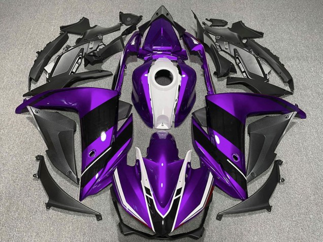 2015-2018 Yamaha R3 Motorcycle Fairings - Purple White Glossy Black Australia
