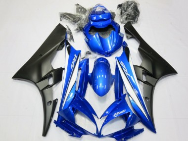 Affordable 2006-2007 Yamaha R6 Motorcycle Fairings - Blue White Matte Black Australia