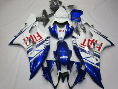 Affordable 2006-2007 Yamaha R6 Motorcycle Fairings - White Blue Red Fiat Motul Michelin Australia