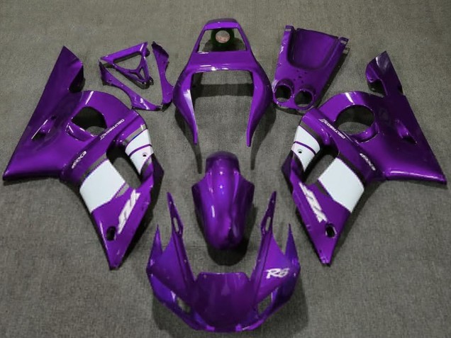 1998-2002 Yamaha R6 Motorcycle Fairings - Dark Purple White Australia
