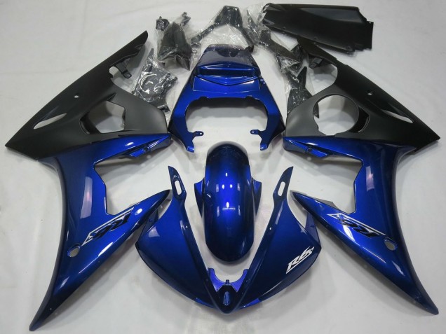 2005 Yamaha R6 Motorcycle Fairings - Dark Blue Matte Black Australia
