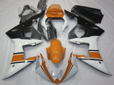 Affordable 2003-2004 Yamaha R6 Motorcycle Fairings - White Orange Matte Black Australia