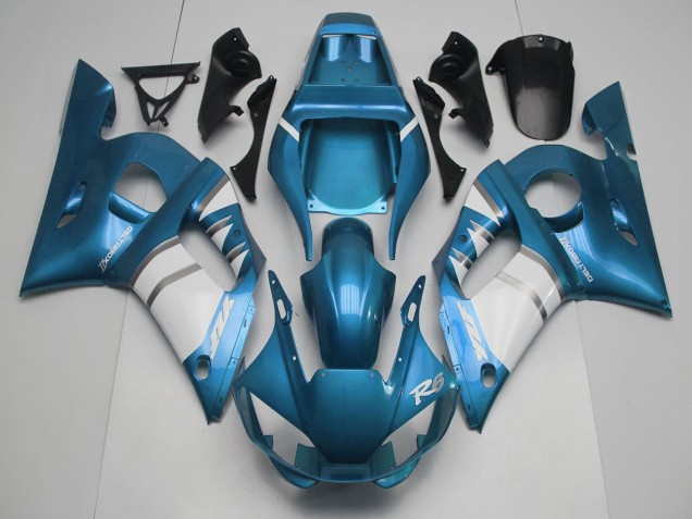 1998-2002 Yamaha R6 Motorcycle Fairings - Blue White Silver Australia