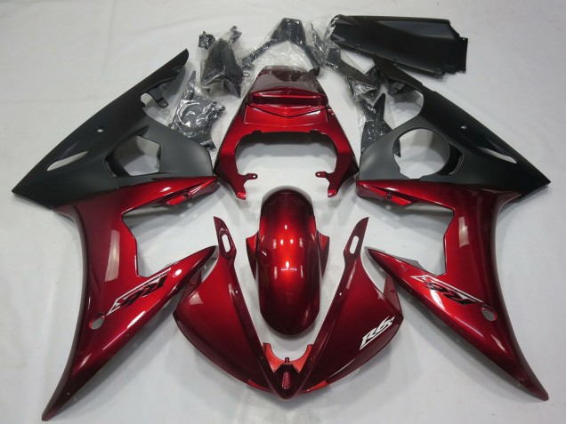 2005 Yamaha R6 Motorcycle Fairings - Dark Red Matte Black Australia