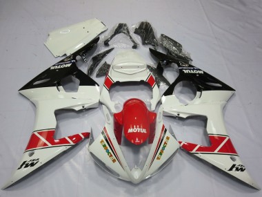 Affordable 2005 Yamaha R6 Motorcycle Fairings - White Red Glossy Black Motul Australia