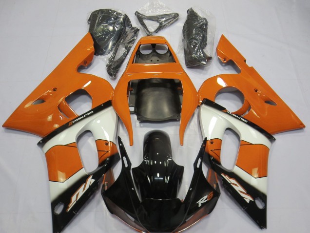 1998-2002 Yamaha R6 Motorcycle Fairings - Orange White Glossy Black Australia