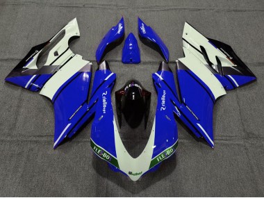 Affordable 2015-2020 Ducati 959 1299 Motorcycle Fairings - Blue White Glossy Black Unibat Flex-Box OEM Style Australia