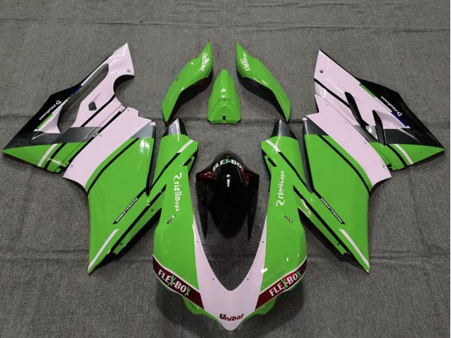 2015-2020 Ducati 959 1299 Motorcycle Fairings - White Green Glossy Black Unibat Flex-Box OEM Style Australia