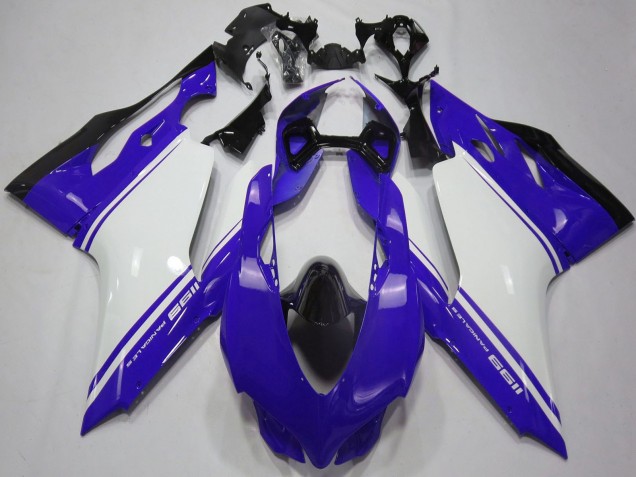 2011-2014 Ducati 1199 Motorcycle Fairings - Glossy Blue White Black Australia