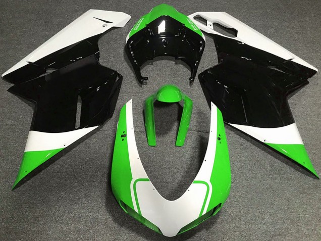 2007-2014 Ducati 848 1098 1198 Motorcycle Fairings - White Green Glossy Black Australia