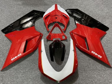 Affordable 2007-2014 Ducati 848 Motorcycle Fairings - White Red Glossy Black Australia