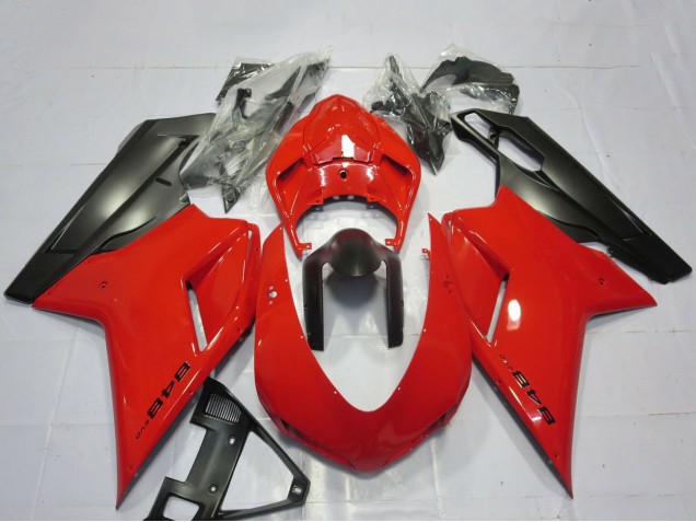 2007-2014 Ducati 848 Motorcycle Fairings - Red Matte Black Australia