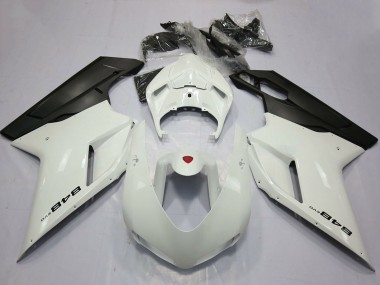 Affordable 2007-2014 Ducati 848 Motorcycle Fairings - Pearl White Matte Black Australia