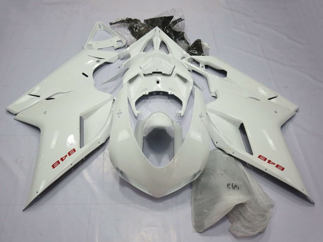 2007-2014 Ducati 848 Motorcycle Fairings - Pearl White Australia