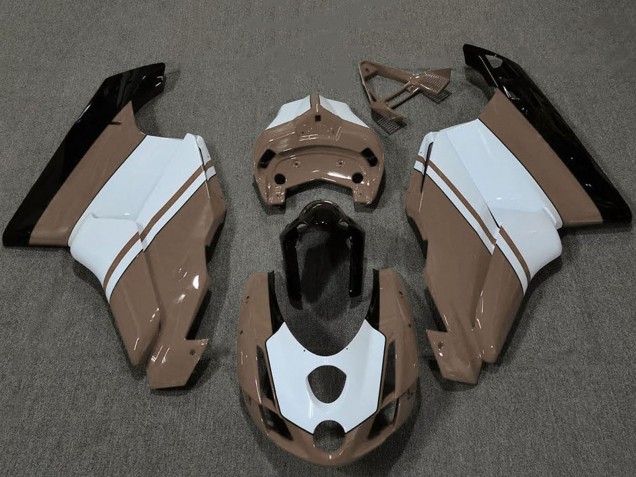 2003-2004 Ducati 749 999 Motorcycle Fairings - White Brown Glossy Black Australia