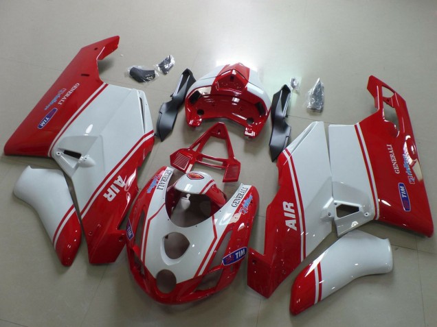 2003-2004 Ducati 749 999 Motorcycle Fairings - White Red Air Generali Tim Australia