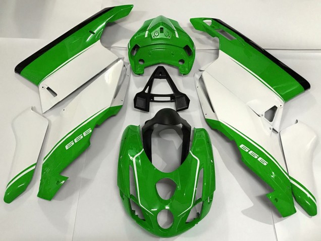 2003-2004 Ducati 999 Motorcycle Fairings - White Green Black Australia