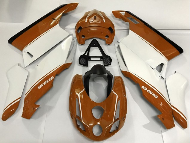 2003-2004 Ducati 999 Motorcycle Fairings - White Brown Black Australia