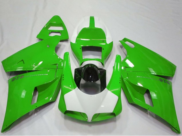 1993-2005 Ducati 916 Motorcycle Fairings - Green White Glossy Black Performance Australia