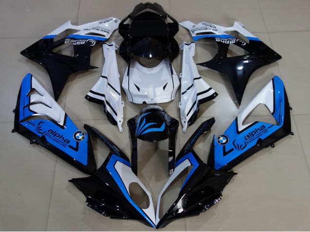 2009-2014 BMW S1000RR Motorcycle Fairings - White Blue Glossy Black Alpha Australia