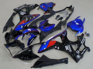 Affordable 2009-2014 BMW S1000RR Motorcycle Fairings - Blue Red Glossy Black Castrol Australia