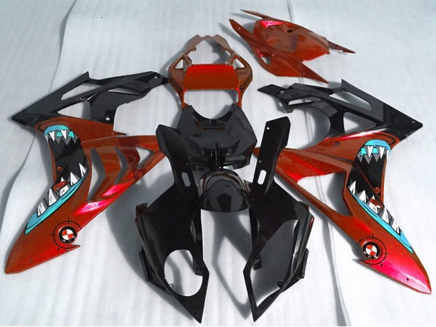 2017-2018 BMW S1000RR Motorcycle Fairings - Red Glossy Black Shark Australia