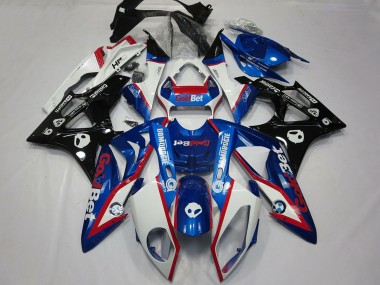 Affordable 2009-2014 BMW S1000RR Motorcycle Fairings - White Red Blue Glossy Black GoldBet HP Australia
