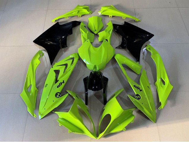 2009-2014 BMW S1000RR Motorcycle Fairings - High Viz Yellow Glossy Black HP Australia
