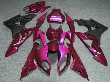 Affordable 2009-2014 BMW S1000RR Motorcycle Fairings - Dark Hot Pink Matte Black Australia