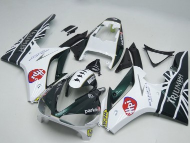 Affordable 2009-2012 Triumph Daytona 675 Motorcycle Fairings - White Glossy Black HPi Australia