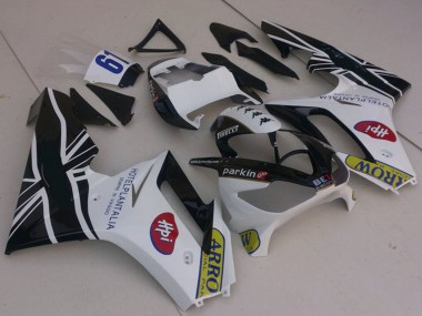Affordable 2006-2008 Triumph Daytona 675 Motorcycle Fairings - White Glossy Black with Flag Australia