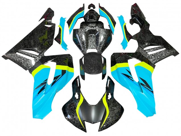 2020-2023 Honda CBR1000RR-R Motorcycle Fairings - Light Blue Yellow Black Forged Carbon Fiber Australia
