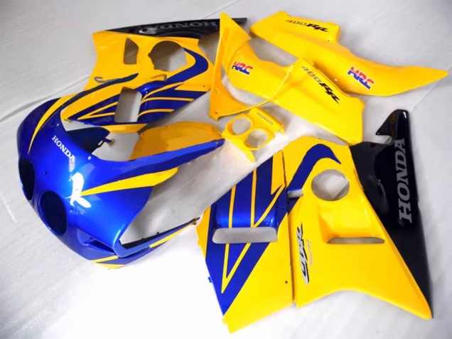 1987-1989 Honda CBR400RR NC23 Motorcycle Fairings - Yellow Blue Glossy Black Australia