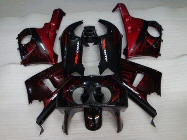 Affordable 1990-1999 Honda CBR400RR NC29 Motorcycle Fairings - Glossy Black Red Flame Australia