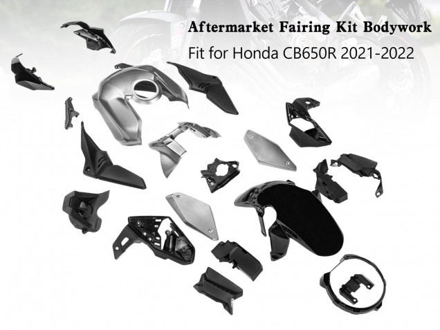 2019-2022 Honda CB650R Motorcycle Fairings - Silver Black Australia