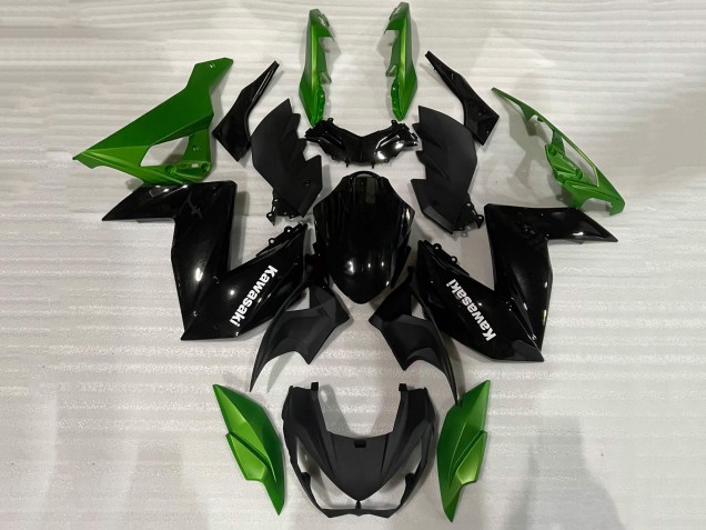 2015-2016 Kawasaki Z250/Z300 Motorcycle Fairing - Green Glossy Black Australia