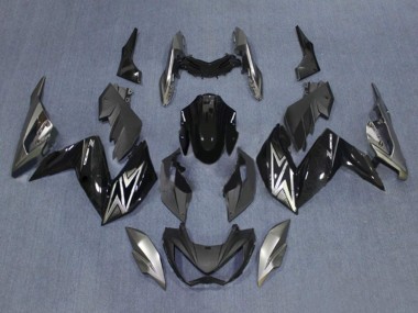 Affordable 2015-2016 Kawasaki Z250/Z300 Motorcycle Fairings - Glossy Black Silver Australia