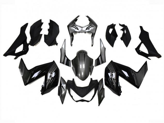 2015-2016 Kawasaki Z250/Z300 Motorcycle Fairings - Glossy Black Grey Australia