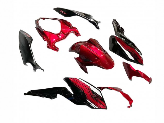 2018-2024 Kawasaki Z400 Motorcycle Fairings - Candy Red Glossy Black Australia