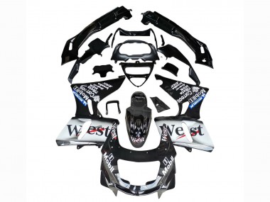 Affordable 1993-2007 Kawasaki ZZR400 Motorcycle Fairings - Glossy Black White West Australia